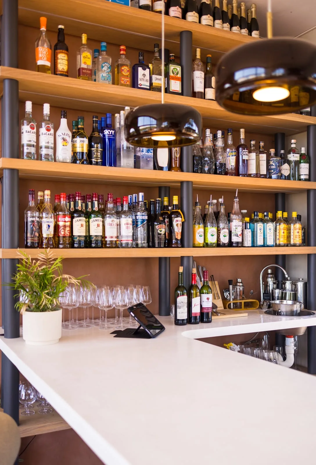 Kosher wines and spirits at the lodge bar