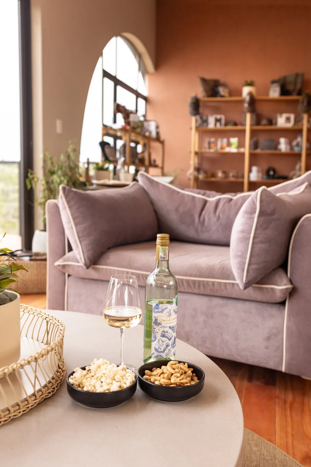Lodge lounge with kosher table setup