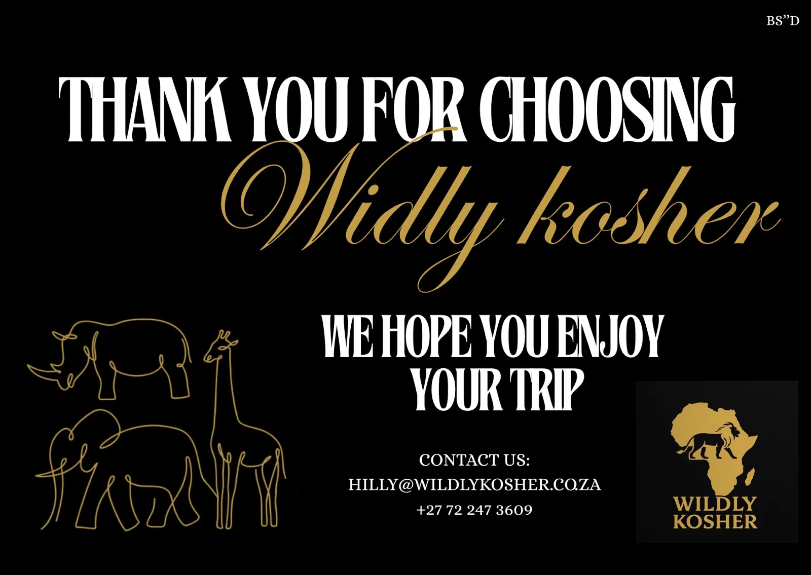Wildly Kosher thank you card